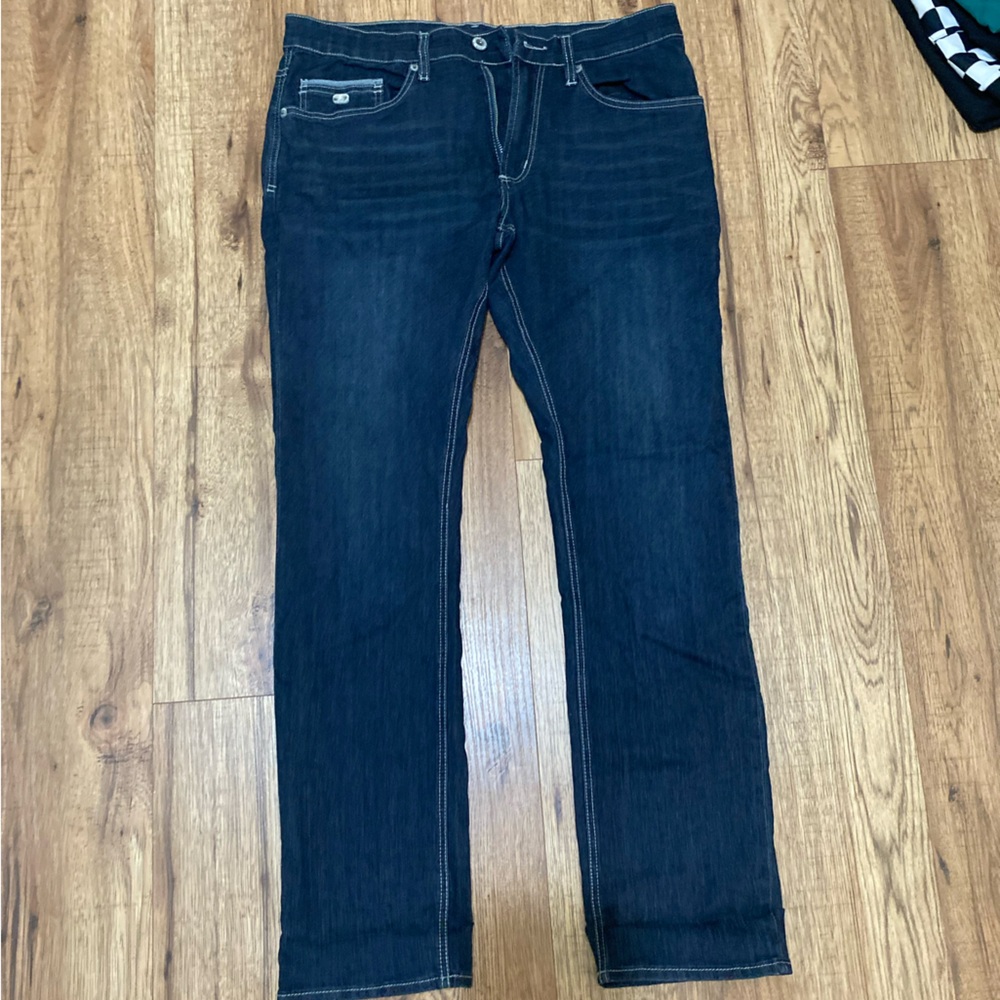 Straight-Leg Jeans in Dark Blue